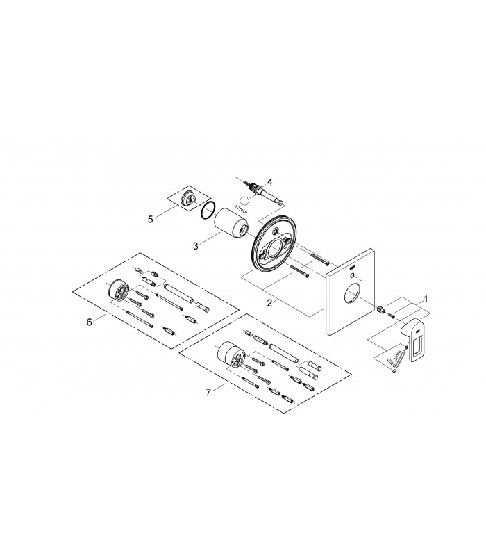 Compra online Torneira de banheiro embutida monocomando Grohe Quadra para banheira/chuveiro en oferta al mejor precio