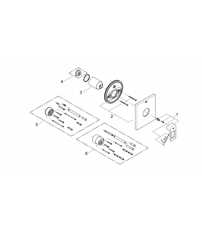 Compra online Torneira de chuveiro monocomando embutida Grohe Quadra en oferta al mejor precio