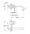 Grifería para baño Grohe Allure monomando mural caño 220 mm M