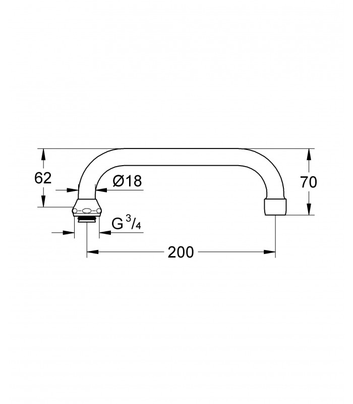 Compra online Torneira de banheiro Grohe Costa com bica de pia montada na parede 200 mm 3/4" en oferta al mejor precio