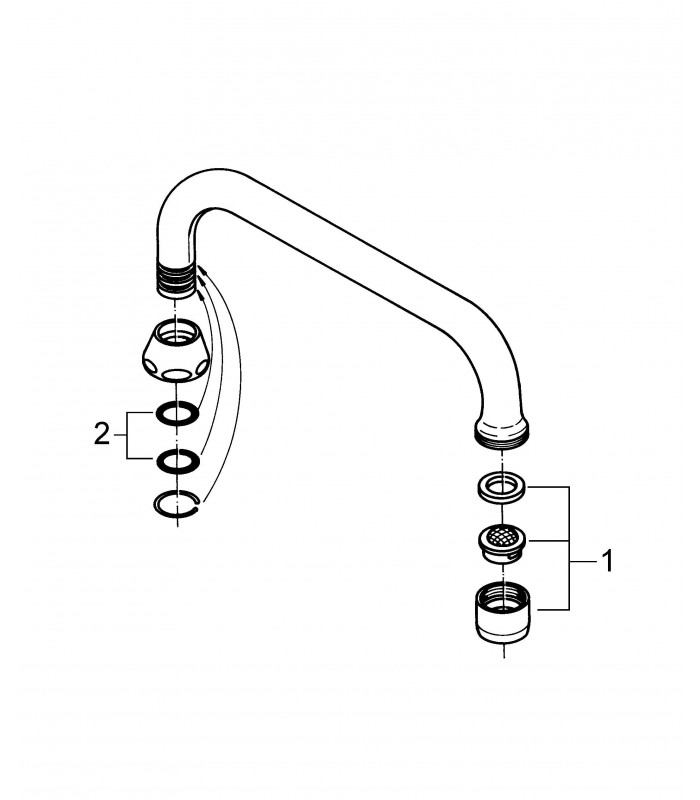 Compra online Torneira de banheiro Grohe Costa com bica de pia montada na parede 200 mm 3/4" en oferta al mejor precio