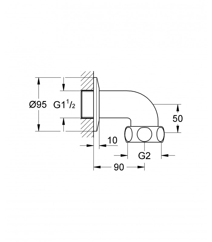 Compra online Grohe Peças de reposição e saída de peças Porca de cotovelo 2" x R 1 1/2 en oferta al mejor precio