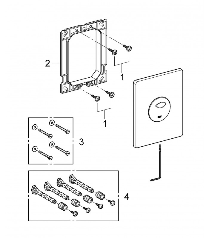 Compra online Grohe Peças de reposição sanitárias e acessórios Escutcheon Skate Dual Flush Mate P. Av1 en oferta al mejor precio