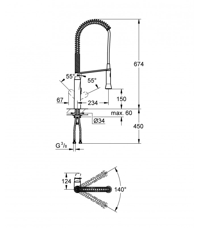 Compra online Torneira misturadora de cozinha monomandofreg.Profesionalfesional Grohe K7.Profissionalprofissional cromado mate en oferta al mejor precio