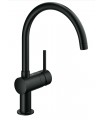 Torneira de cozinha Grohe Minta preta. Misturadora monocomando para lava-loiça com bica em C