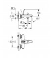 Torneira de banheiro Grohe Eurodisc Joystick Monocomando para banheira e chuveiro (23431LS0)