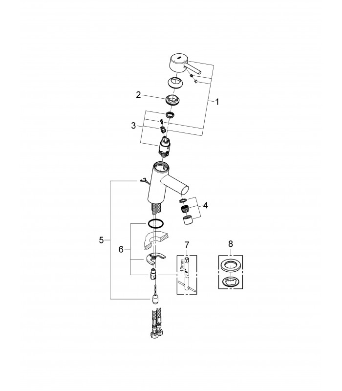 Compra online Grifería para baño Grohe Concetto lavabo 28mm SilkmoveES cadenilla S en oferta al mejor precio