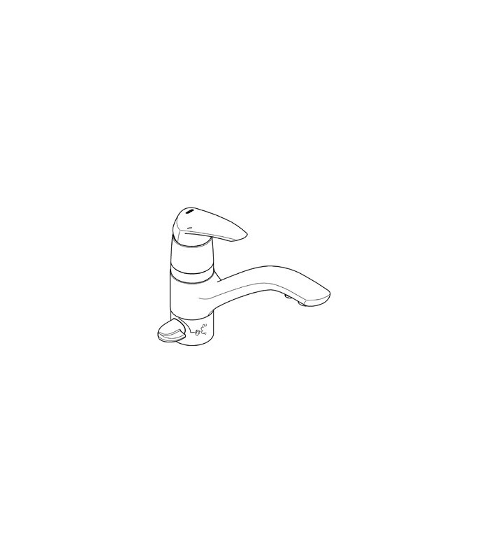 Compra online Torneira misturadora de cozinha GROHE Eurodisc Misturadora monocomando de pia de 1/2" en oferta al mejor precio