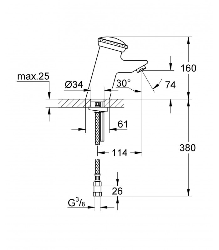 Compra online Recambios Profesionaless y piezas Grohe Mezclador Delavabo 1/2 Contro en oferta al mejor precio