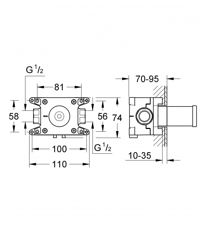 Compra online Mecanismo y sistema empotrado Grohe Cuerpo empotrable llave de paso 27 623 en oferta al mejor precio
