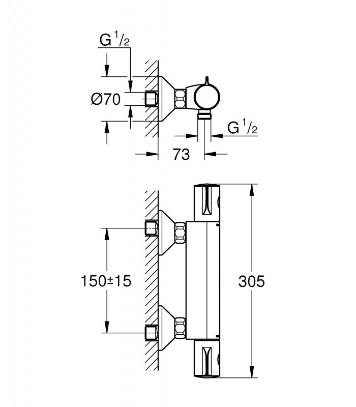 Compra online Grohe Grohtherm 800 - Termostato de chuveiro, tecnologia termostática para controle preciso da temperatura (Ref. 34558000) en oferta al mejor precio