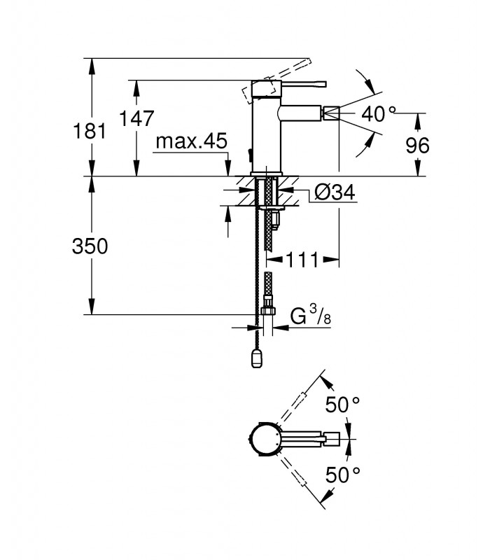 Compra online Grifería para baño Grohe Essence monomando bide 28mm cadenilla S (32934001) en oferta al mejor precio