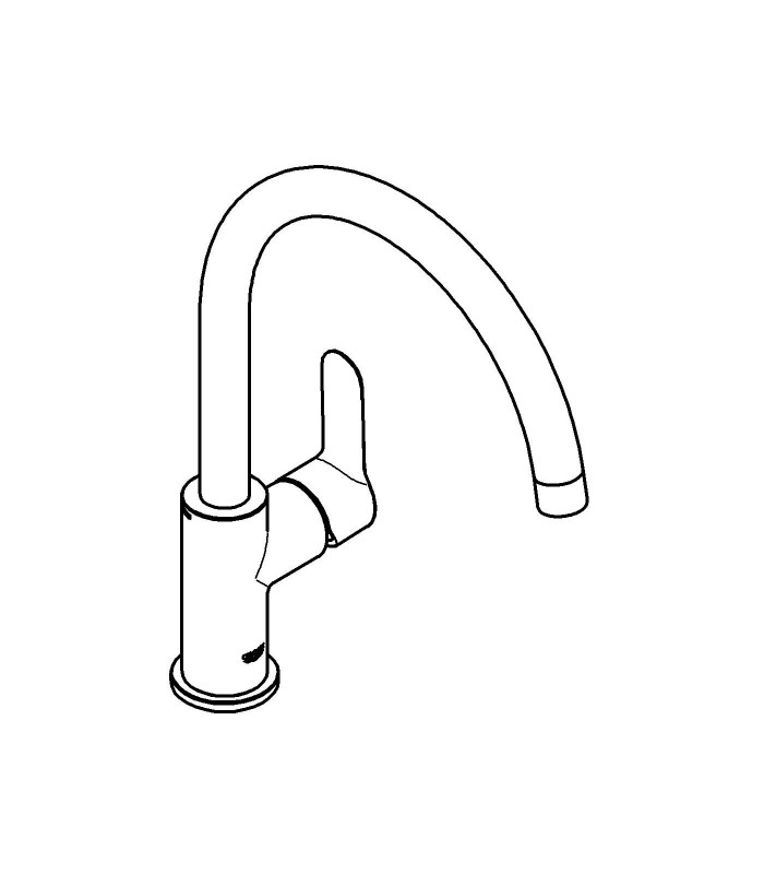 Compra online Torneira misturadora de pia de cozinha Grohe BauEdge com bica giratória (31367000) en oferta al mejor precio