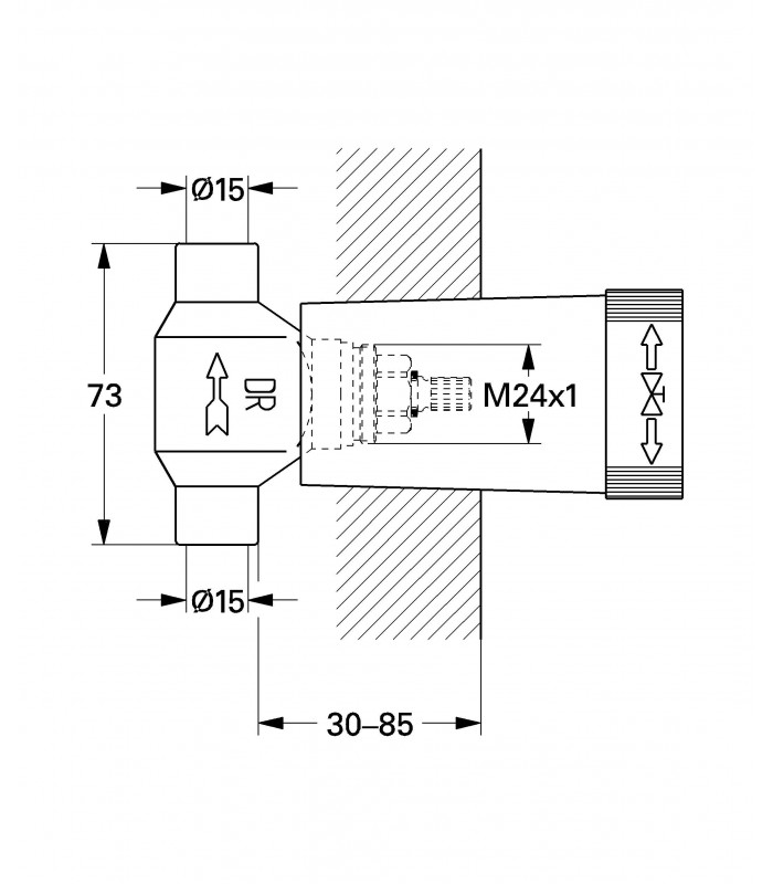 Compra online Mecanismo y sistema empotrado Grohe Cuerpo LLave  G 1/2" en oferta al mejor precio