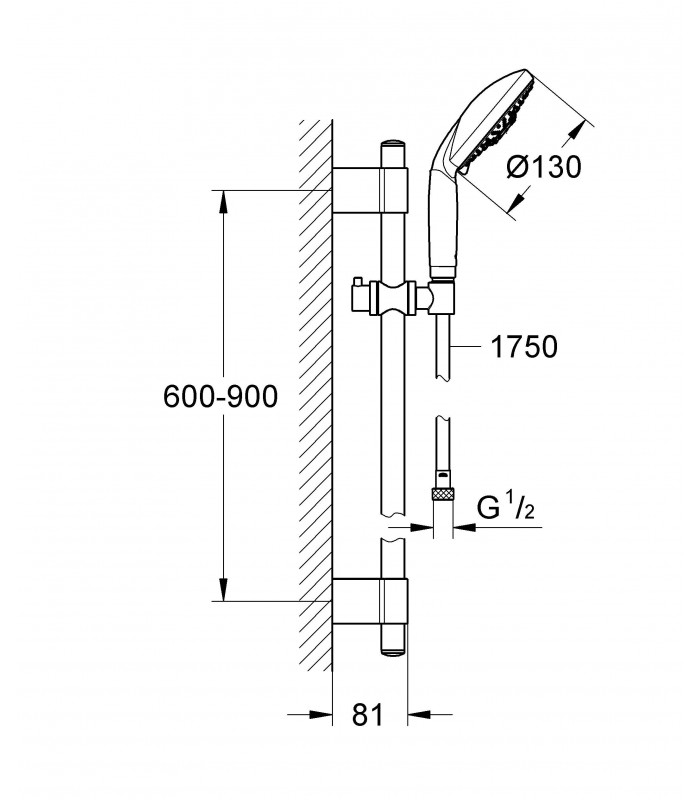 Compra online Sistema de ducha Grohe Rainshower Classic 130 conj.barra ducha 900 3j en oferta al mejor precio