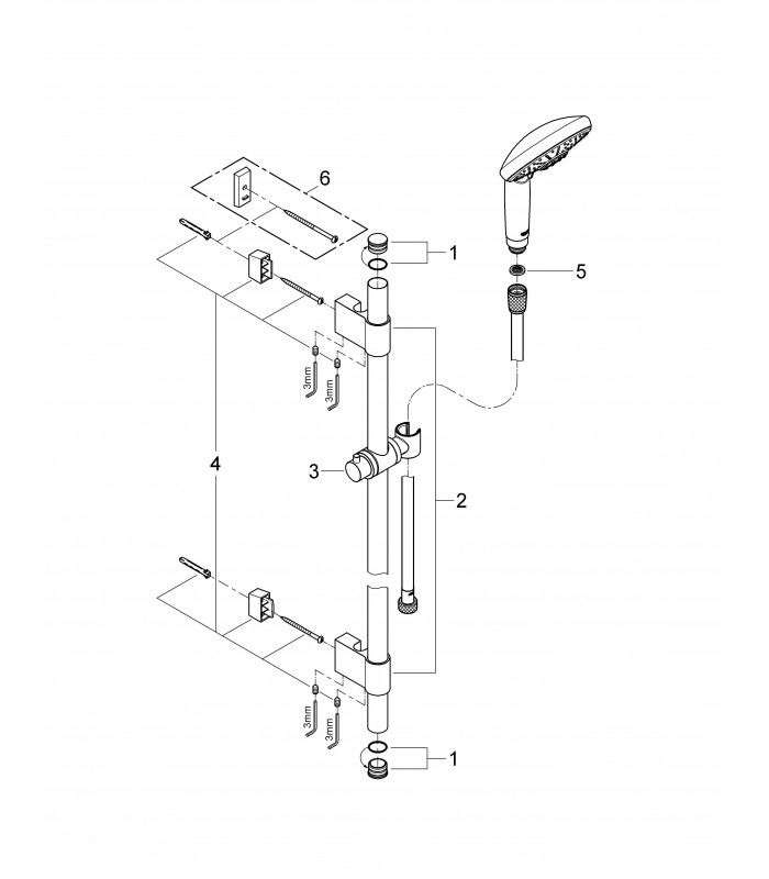 Compra online Sistema de ducha Grohe Rainshower Classic 130 conj.barra ducha 900 3j en oferta al mejor precio