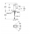 Torneira monocomando para lavatório Grohe Eurocube 28mm Eco c/smooth M