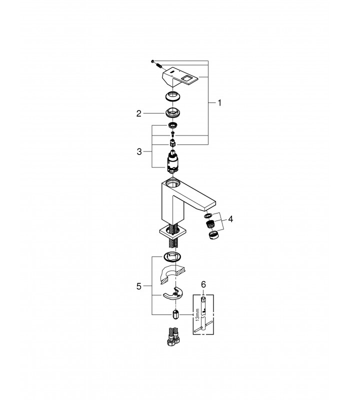 Compra online Torneira monocomando para lavatório Grohe Eurocube 28mm Eco c/smooth M en oferta al mejor precio