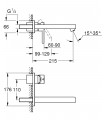 Grifería para baño Grohe Lineare monomando de lavabo mural caño 210mm M