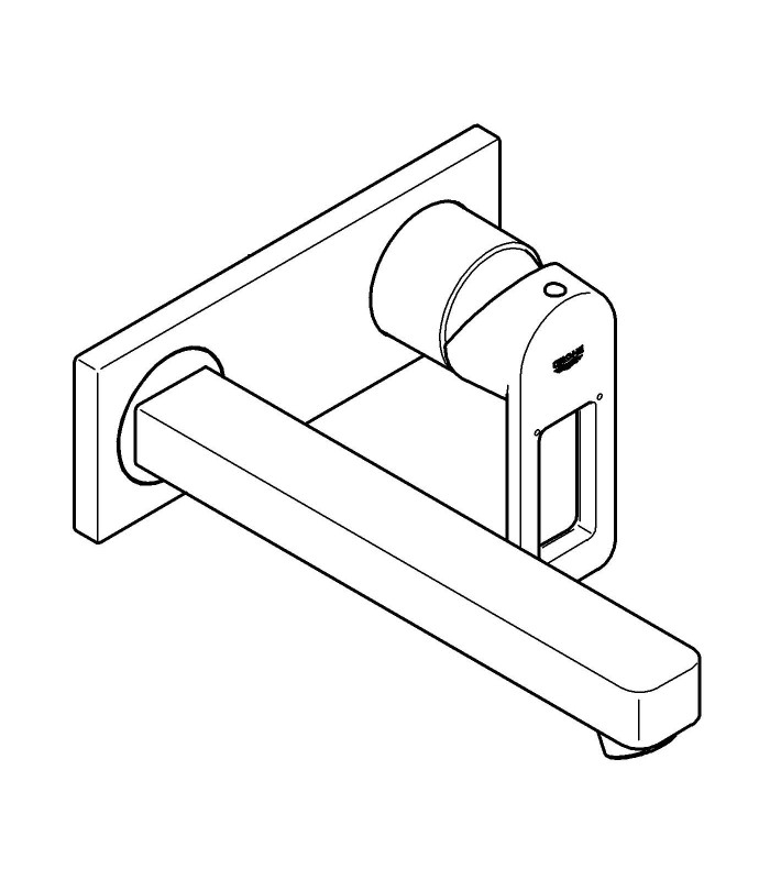 Compra online Torneira misturadora de lavatório monocomando de parede Grohe Quadra com bica de 210 mm M en oferta al mejor precio