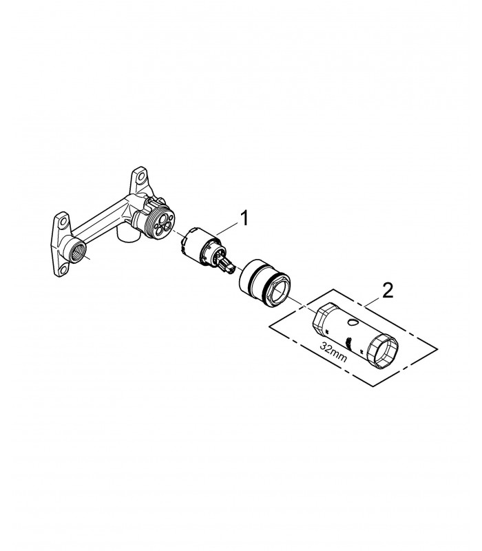 Compra online Mecanismo e sistema embutido Grohe ALLURE BRILLIANT INT.monomandomural Misturador monocomando de parede en oferta al mejor precio