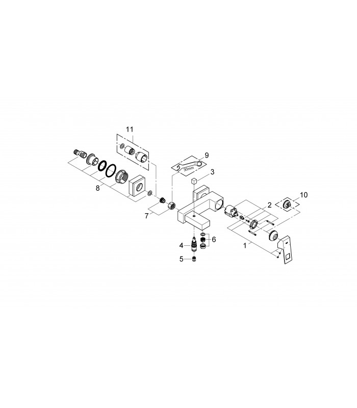 Compra online Misturador monocomando para banheiro Grohe EUROCUBE para BANHO CHUVEIRO en oferta al mejor precio