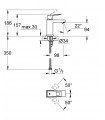 Grifería para baño Grohe Eurocube lavabo 28mm cuerpo liso S