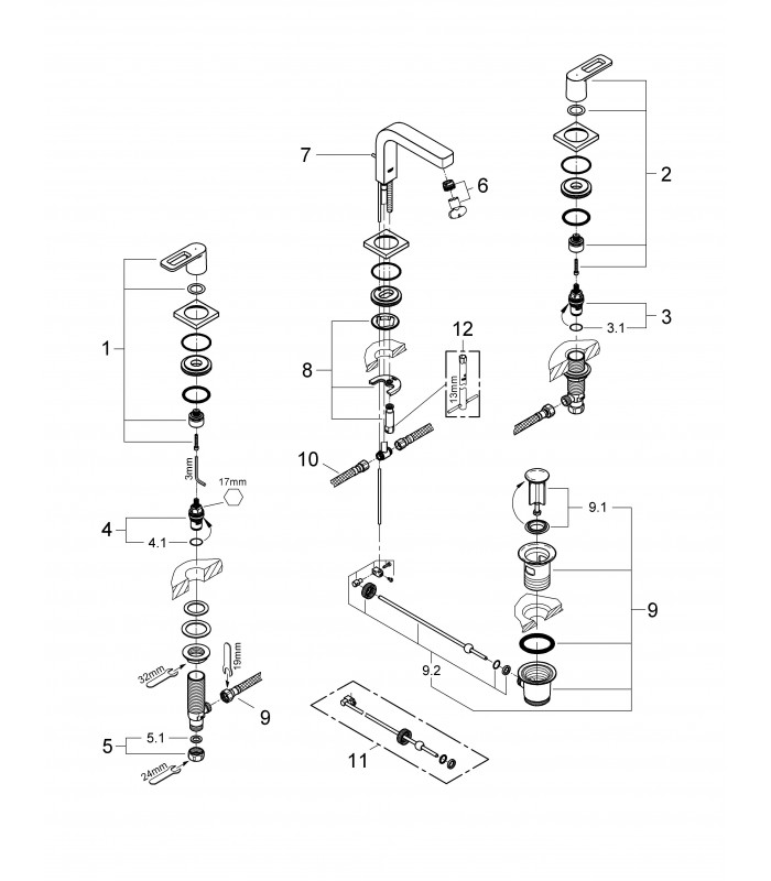 Compra online Torneira de banheiro Grohe Quadra com bico baixo, S en oferta al mejor precio