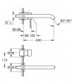 Grifería para baño Grohe Essence monomando de lavabo mural caño 230mm L (19967001)