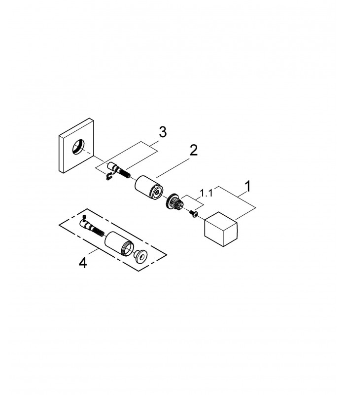 Compra online Grifería para baño Grohe Cube llave de paso UNIVERSAL parte exterior en oferta al mejor precio