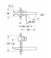 Grifería para baño Grohe Quadra monomando de lavabo Mural 153mm S