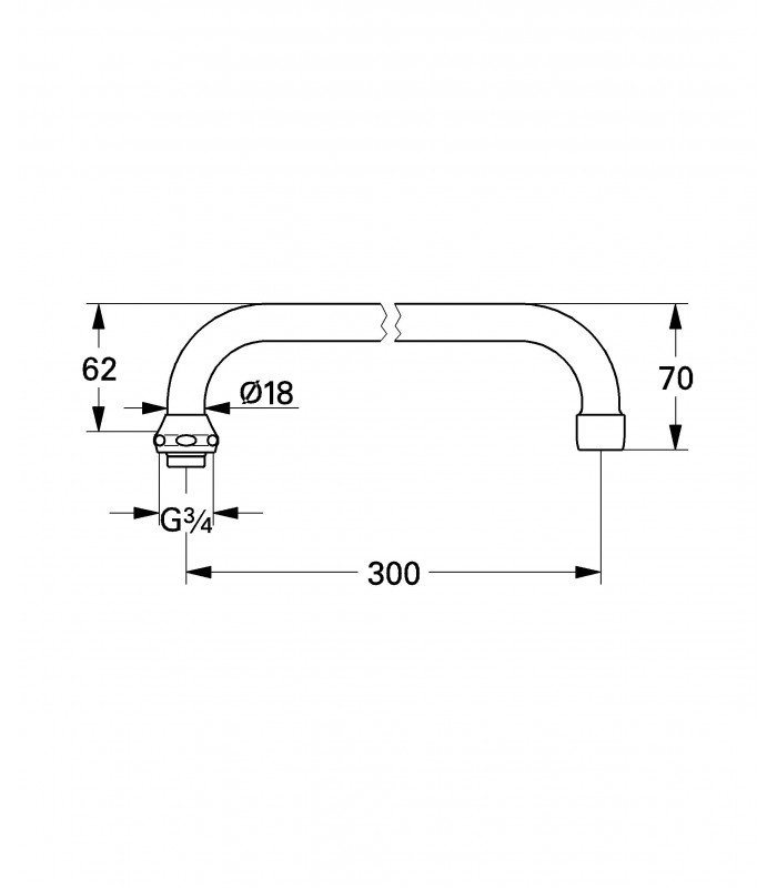 Compra online Torneira de banheiro Grohe Costa montada na parede bica de pia 300 mm 3/4" en oferta al mejor precio