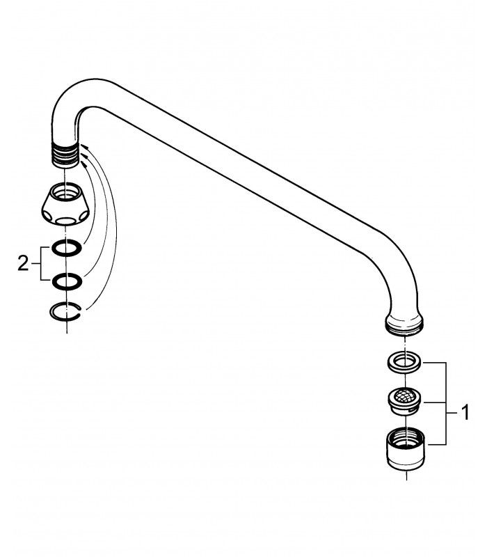 Compra online Torneira de banheiro Grohe Costa montada na parede bica de pia 300 mm 3/4" en oferta al mejor precio