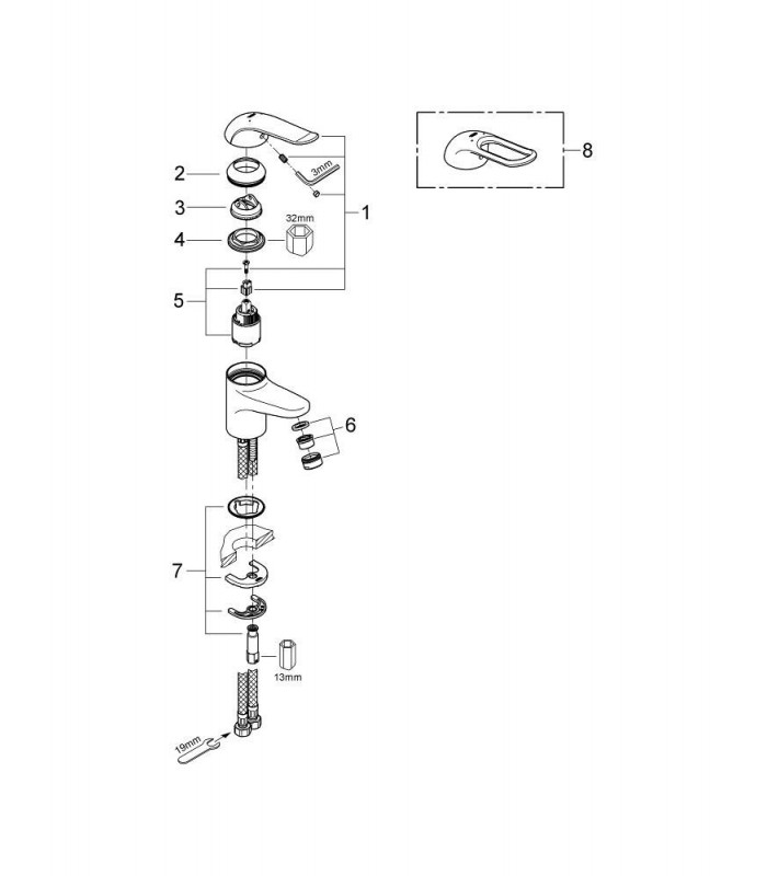 Compra online Monomando de lavabo Grohe Euroeco Especial (32762000) en oferta al mejor precio