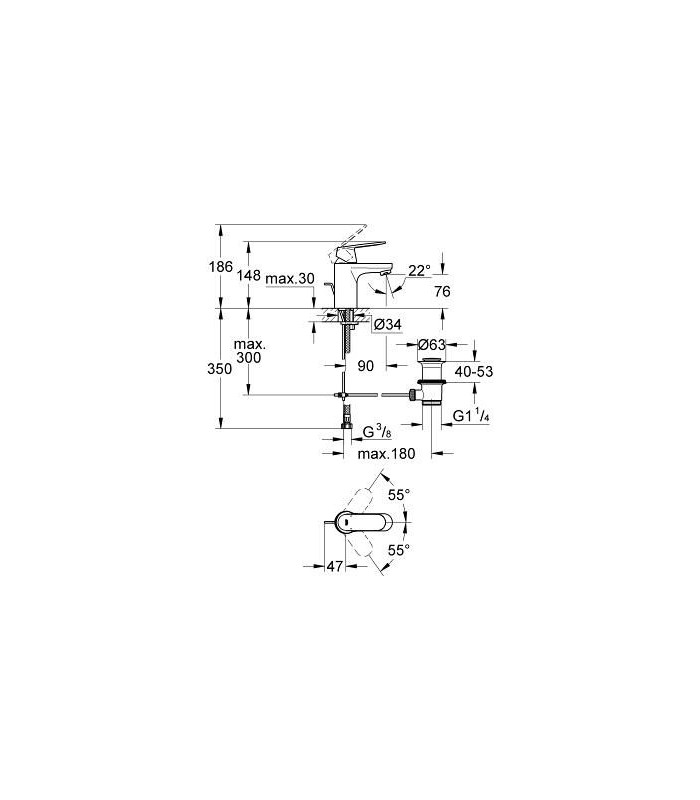 Compra online Monomando de lavabo Eurosmart Cosmopolitan 1/2 Tamaño S (3282500E) en oferta al mejor precio