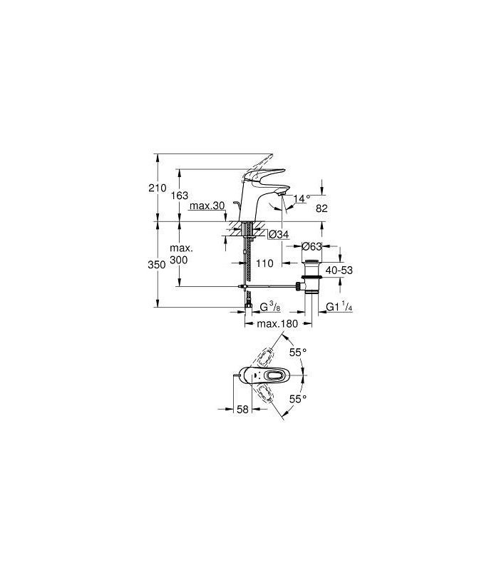 Compra online Monomando de lavabo Grohe Eurostyle 1/2" con vaciador S (33558003) en oferta al mejor precio