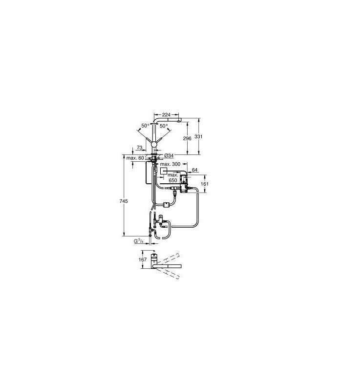 Compra online Monomando de fregadero electrónico Grohe Minta Touch de 1/2" (31360DC1)  en oferta al mejor precio