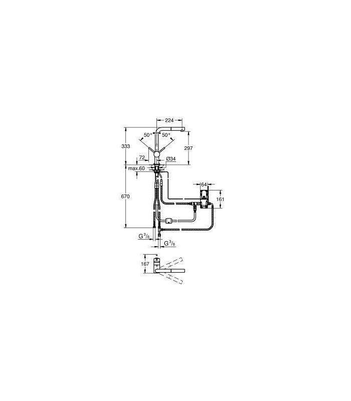 Compra online Monomando de fregadero electrónico Grohe Minta Touch de 1/2" (31360DC1)  en oferta al mejor precio