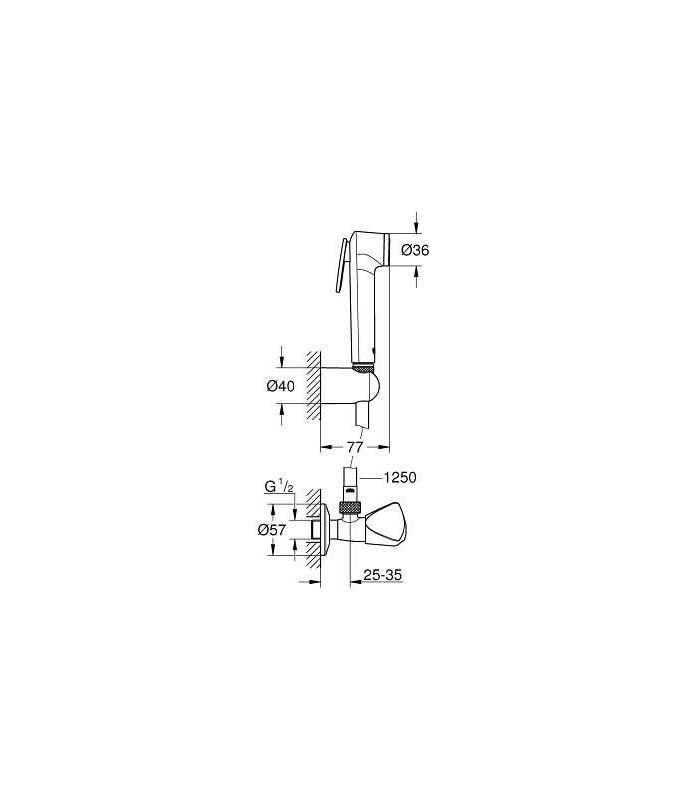 Compra online Conjunto de chuveiro de 1 jato com suporte Grohe Tempesta-F Trigger Spray 30 referência (27514001) en oferta al mejor precio