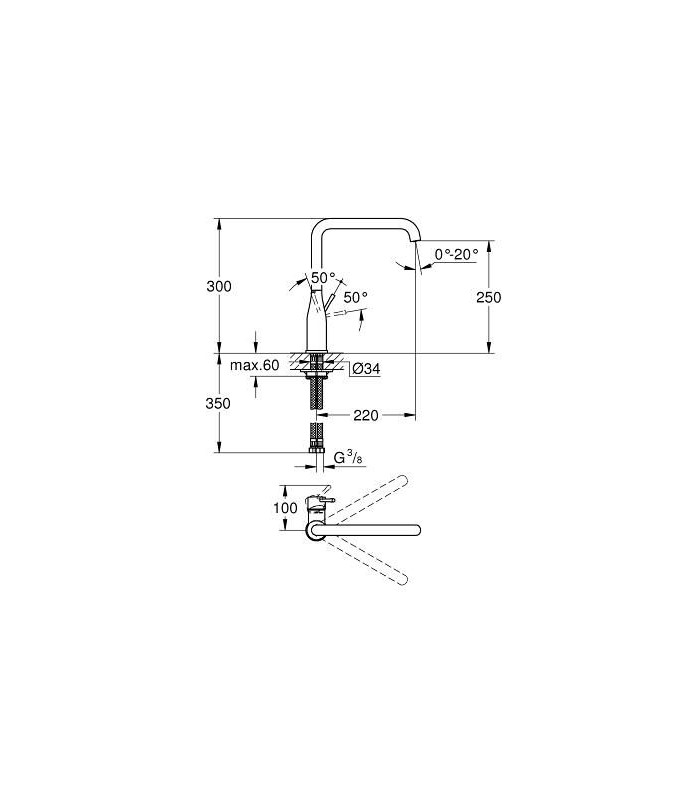 Compra online Misturador monocomando para lavatório Grohe Essence bica alta de 1/2" (30269000) en oferta al mejor precio