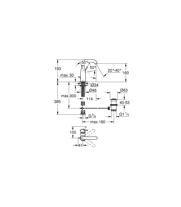 Compra online Monomando de lavabo Essence 1/2" tamaño M Mate (23462DC1) en oferta al mejor precio