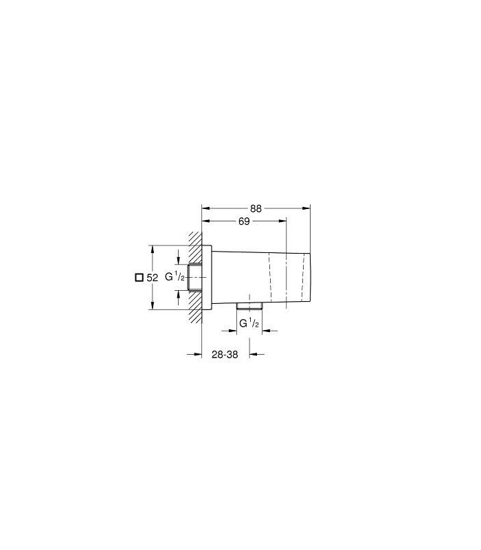 Compra online Grohe Euphoria Cube 1/2" Cotovelo de saída en oferta al mejor precio