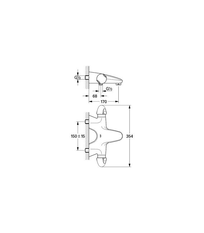 Compra online Termostato para chuveiro de banho Grohe Tarón 34338 IP0 (1997 - 2005) Outlet en oferta al mejor precio