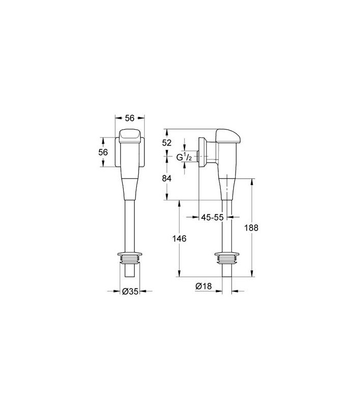 Compra online Pulsador Fluxor Urinario Grohe (37021000) en oferta al mejor precio