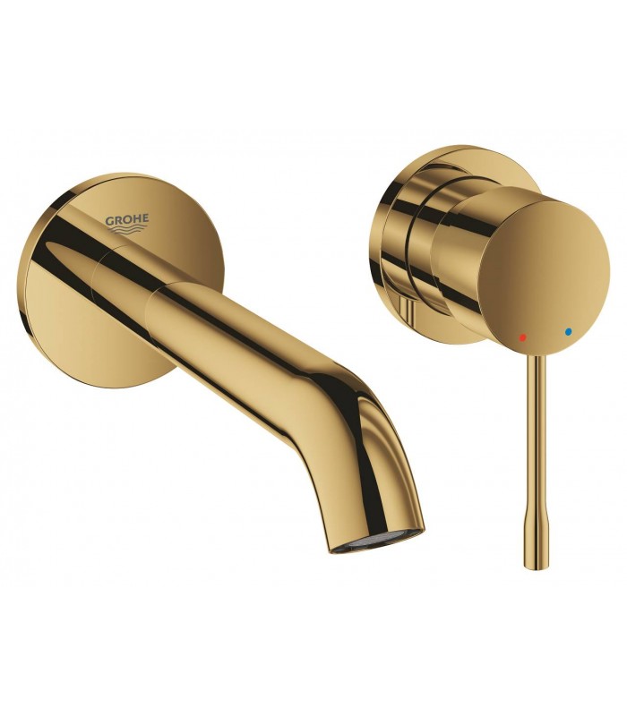 Compra online Grohe Essence Monomando de lavabo mural 1/2" Tamaño M Dorado (Cool Sunrise) en oferta al mejor precio