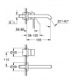 Grohe Essence Monomando de lavabo mural 1/2" Tamaño M Dorado
