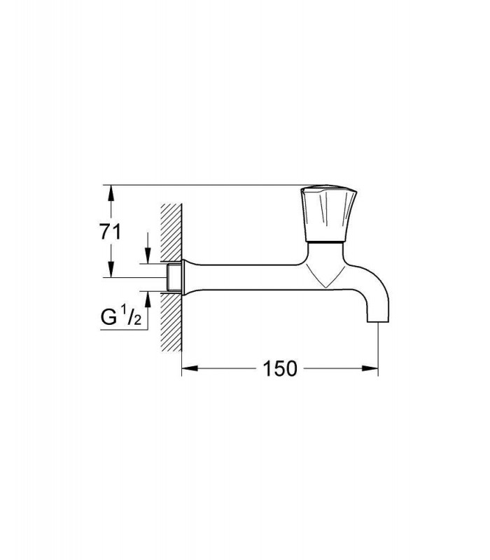 Compra online Torneira de pia de parede Grohe Costa de 1/2" en oferta al mejor precio