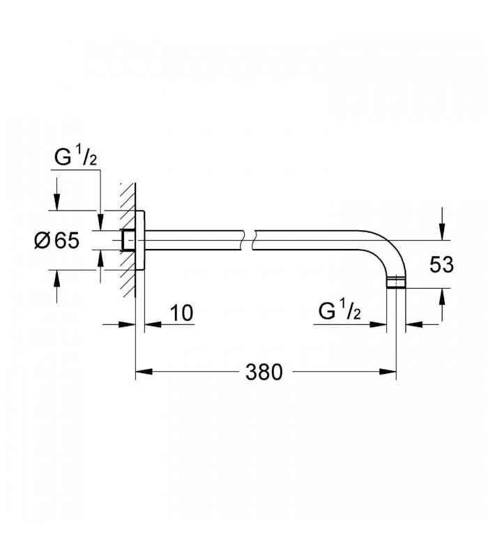 Compra online Grohe Rainshower - caño 380 mm  para Alcachofa fija para ducha  Ref. 28361000  en oferta al mejor precio
