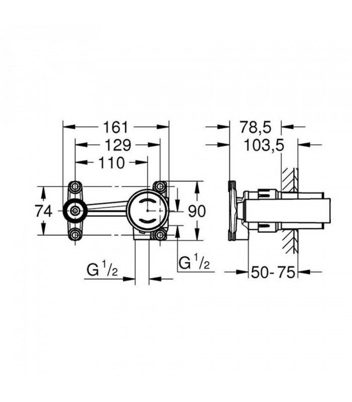 Compra online Torneira de banheiro Grohe Edisc Joystick Monocomando para parede Torneira misturadora de lavatório en oferta al mejor precio