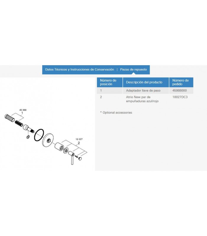 Compra online Atrio Nova parte externa torneira de alavanca reta Grohe (19088DC3) en oferta al mejor precio